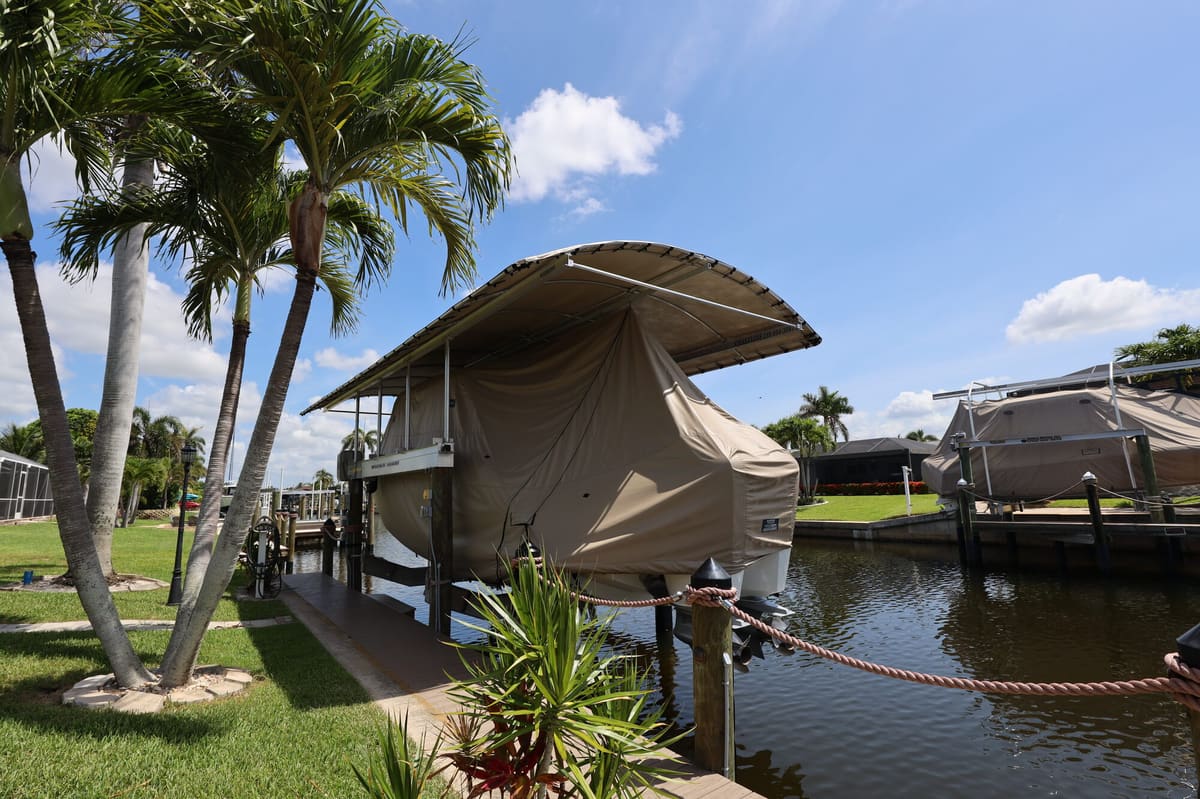 Marine Concepts cover on a boat lift